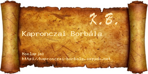 Kapronczai Borbála névjegykártya