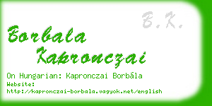 borbala kapronczai business card
